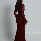Amelia Floral Lace Burgundy
