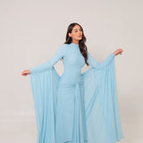 Azalea Cape Dress Blue