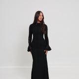 Amelia Floral Lace Dress Black