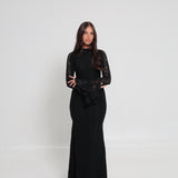 Amelia Floral Lace Dress Black