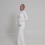 Amelia Floral Lace Dress White