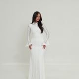 Amelia Floral Lace Dress White