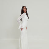 Amelia Floral Lace Dress White
