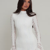 Amelia Floral Lace Dress White