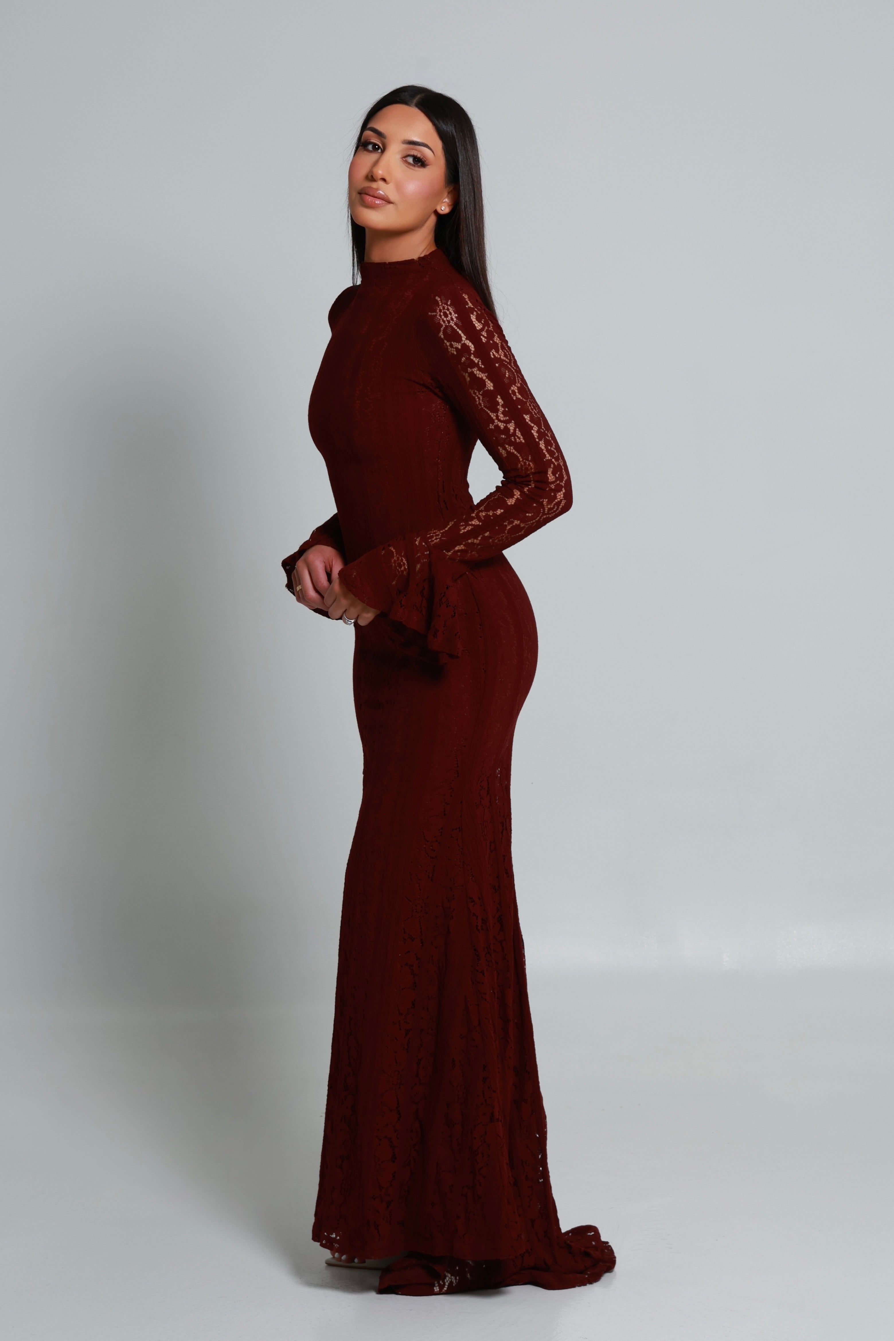 Amelia Floral Lace Burgundy