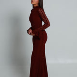 Amelia Floral Lace Burgundy