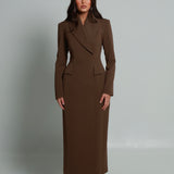 Cairo Hourglass Blazer Dress Walnut