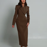 Cairo Hourglass Blazer Dress Walnut