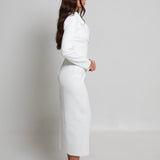 Cairo Hourglass Blazer Dress White