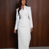 Cairo Hourglass Blazer Dress White